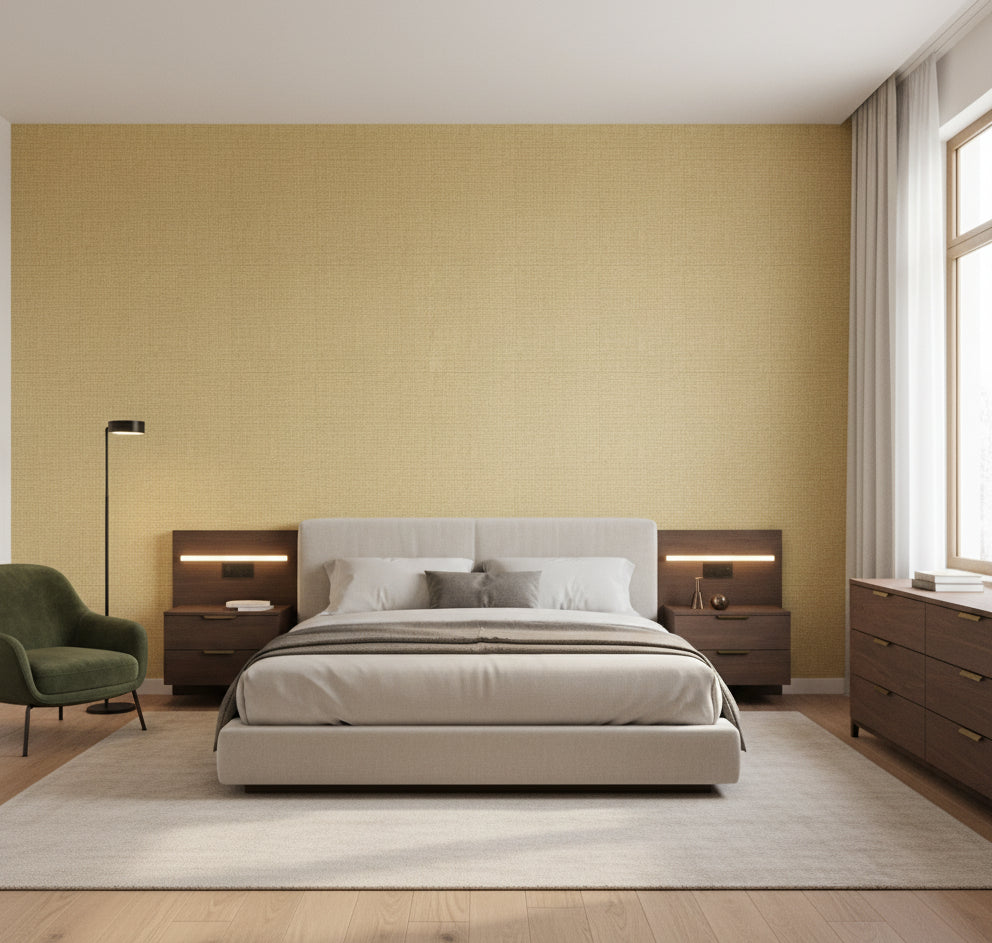 La Halelua Grasscloth | Phillipe Romano - bedroom room setting