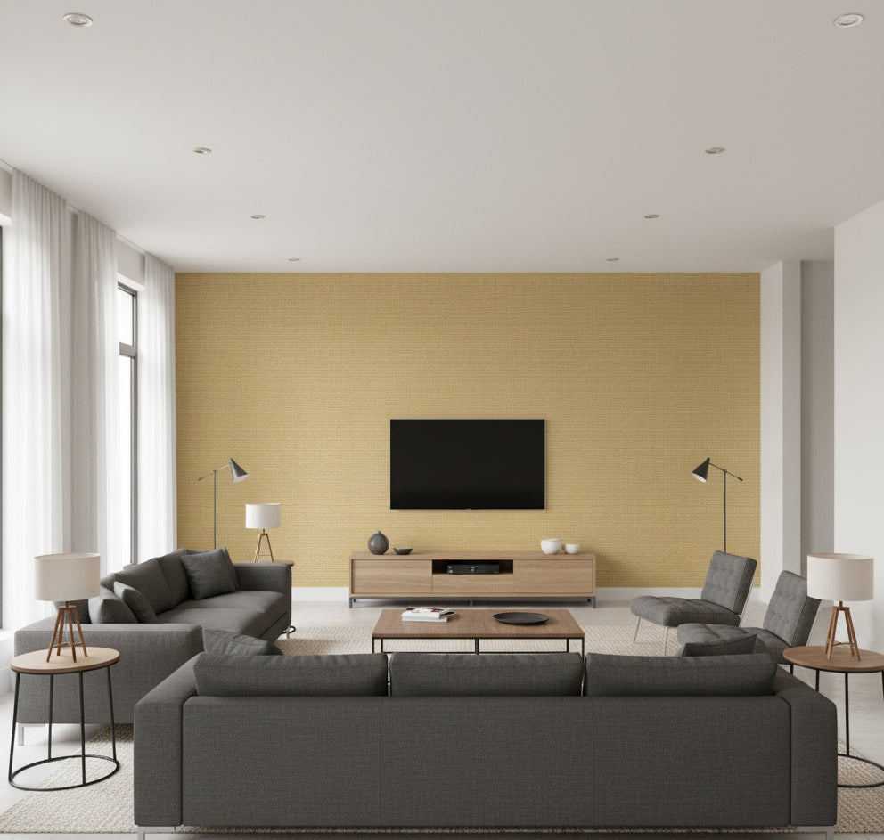 La Halelua Grasscloth | Phillipe Romano - living room room setting