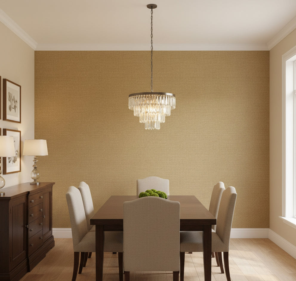 La Halelua Grasscloth | Phillipe Romano - dining room room setting