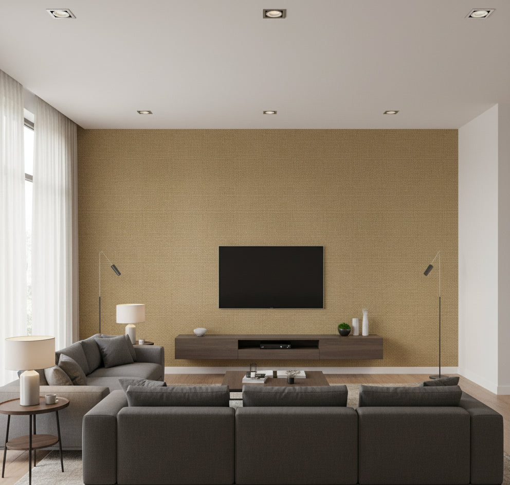 La Halelua Grasscloth | Phillipe Romano - living room room setting