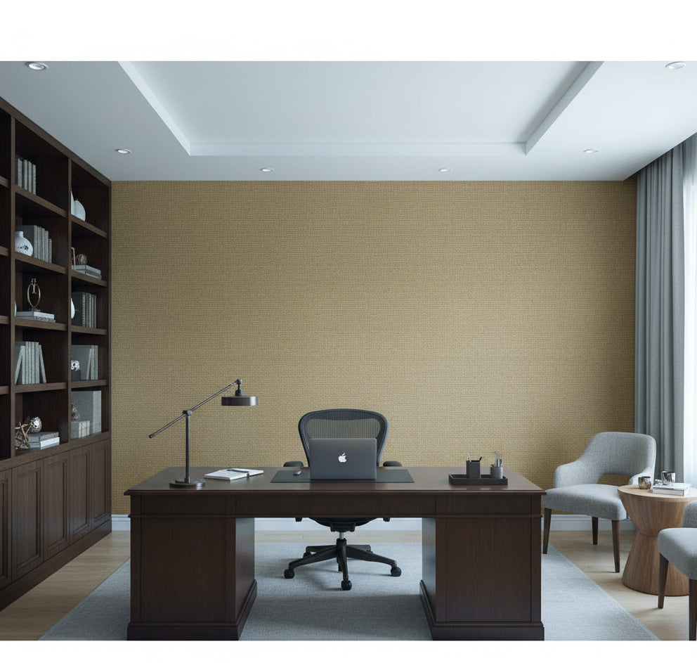 La Halelua Grasscloth | Phillipe Romano - office room setting
