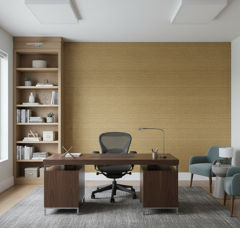 La Halelua Grasscloth | Phillipe Romano - office room setting