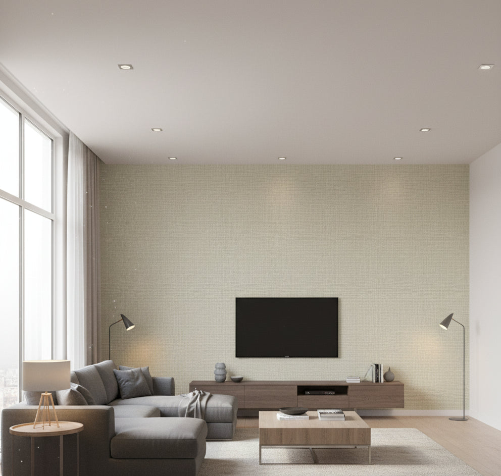 La Metalica Grasscloth | Phillipe Romano - living room room setting