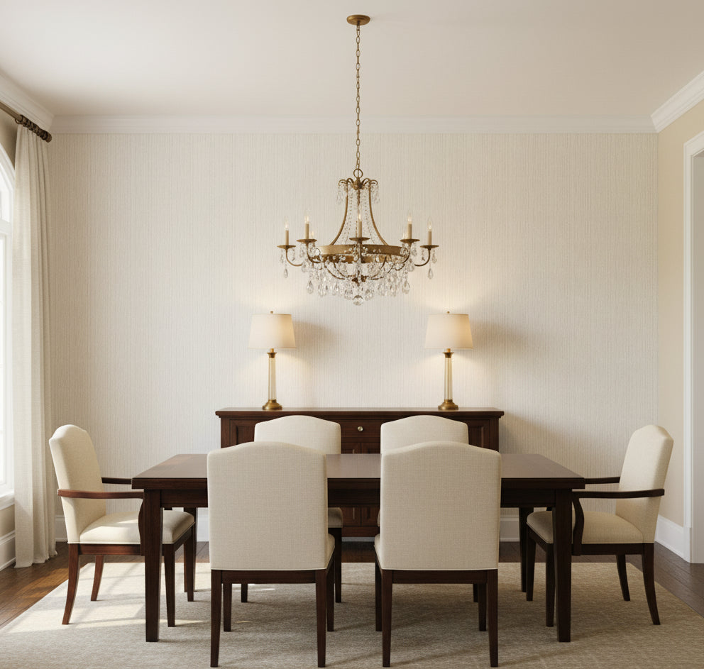 La Natural Grasscloth PaperWeave Basketweave | Phillipe Romano - dining room room setting