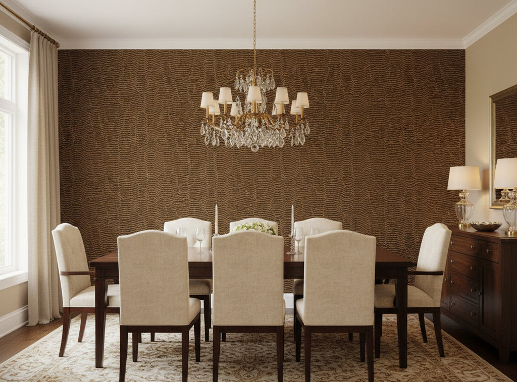 La Spezia Gauze Wallcovering - dining room room setting