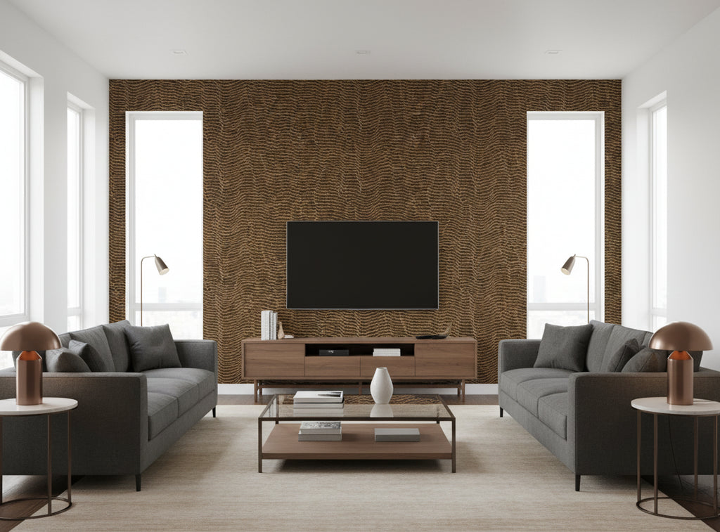 La Spezia Gauze Wallcovering - living room room setting