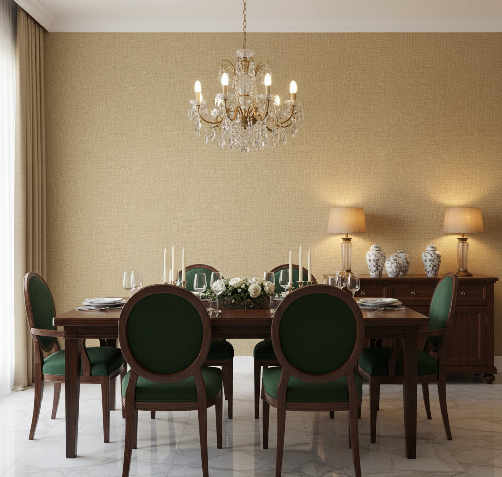 La Tito Grasscloth | Phillipe Romano - dining room room setting