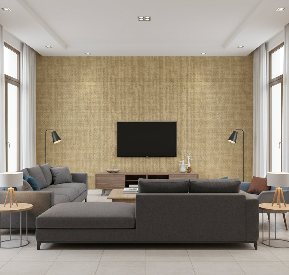 La Tito Grasscloth | Phillipe Romano - living room room setting