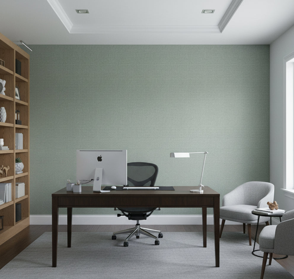 La Tito Grasscloth | Phillipe Romano - office room setting