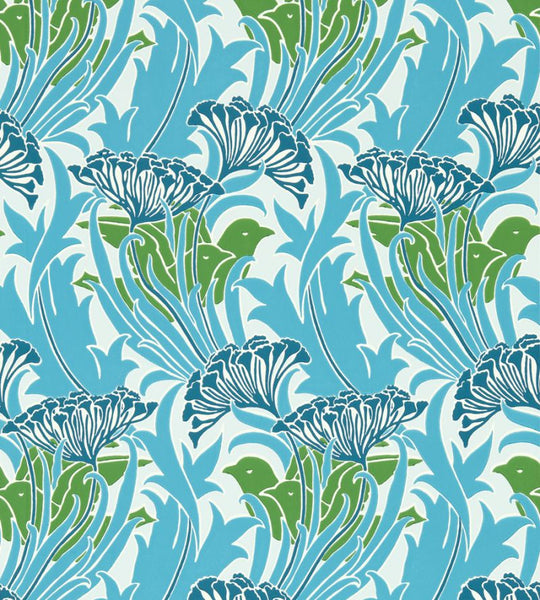 Laceflower Wallpaper Lagoon Gardengreen | William Morris