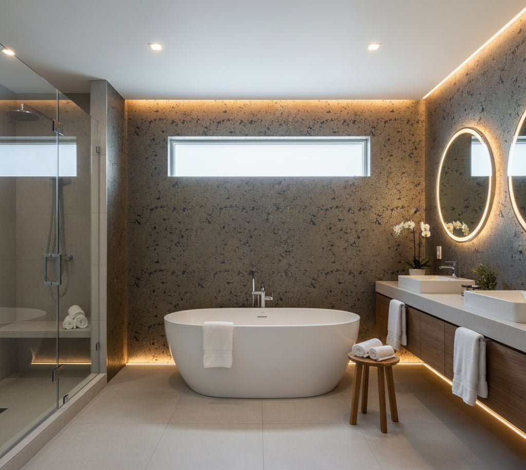 Lafayette Cork | Phillipe Romano - bathroom room setting