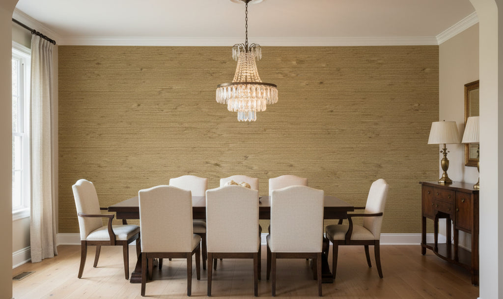 Lahana Classic Grasscloth | Phillipe Romano - dining room room setting