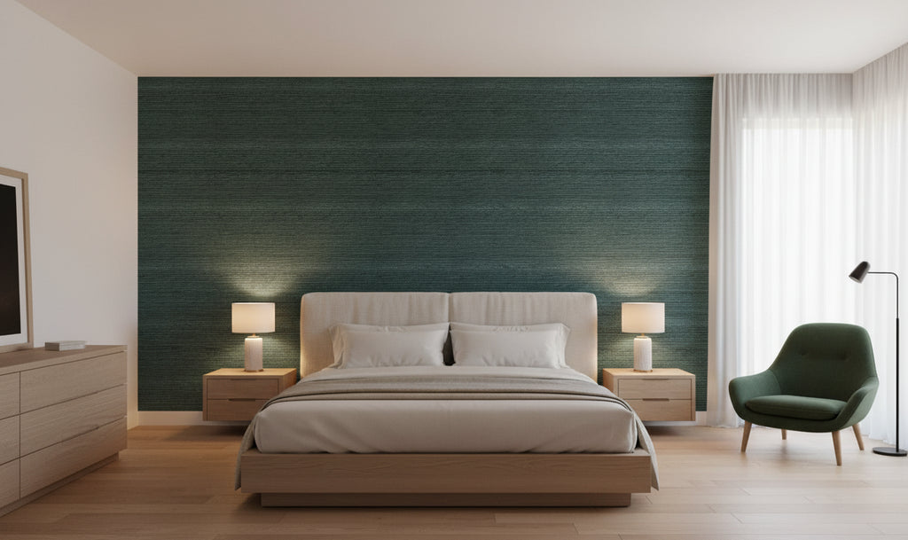 Lahana Classic Grasscloth | Phillipe Romano - bedroom room setting