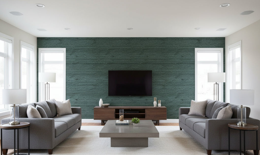 Lahana Classic Grasscloth | Phillipe Romano - living room room setting
