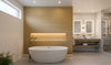 Lahana Classic Grasscloth | Phillipe Romano - bathroom room setting