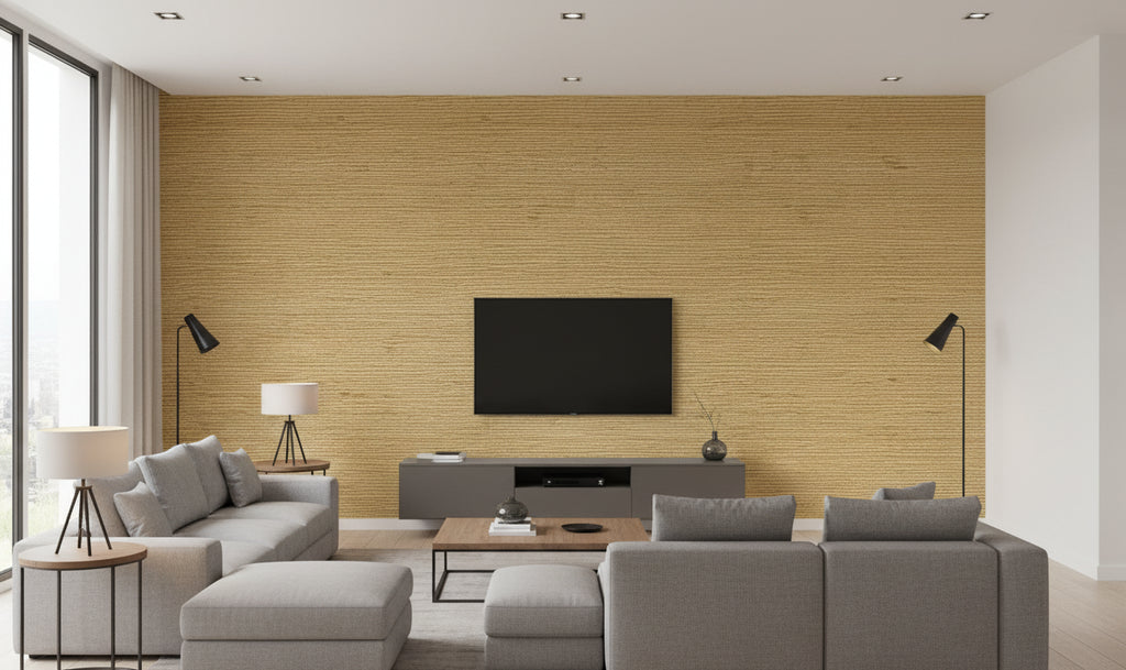 Lahana Classic Grasscloth | Phillipe Romano - living room room setting