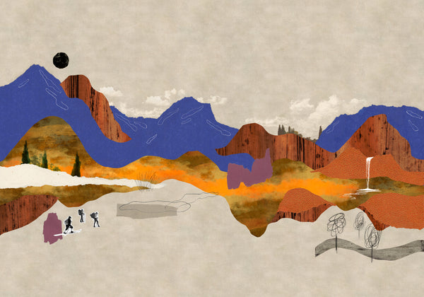 Landscape Collage Beige Wallcovering | Tres Tintas