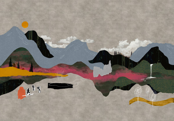 Landscape Collage Grey Wallcovering | Tres Tintas