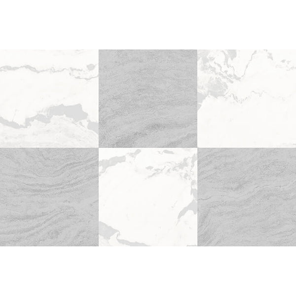 Langley Grey Peel and Stick Floor Tiles | Jeffrey Stevens Wallcovering