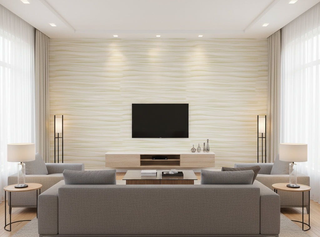 Lanvin Arpergeo Wallcovering - living room room setting