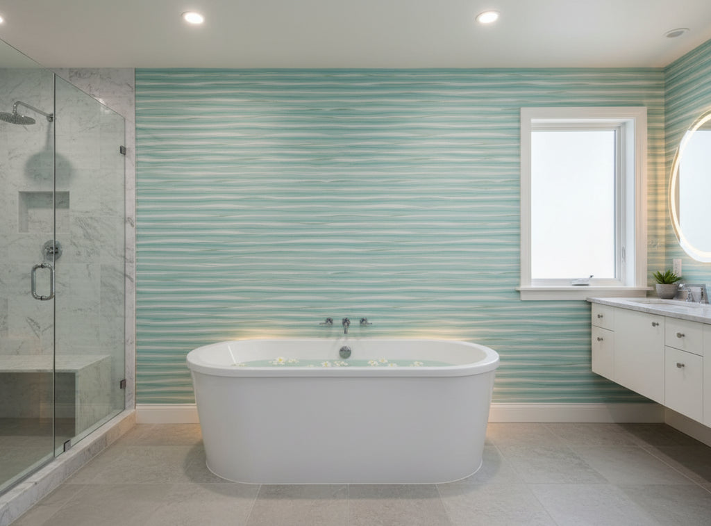 Lanvin Arpergeo Wallcovering - bathroom room setting