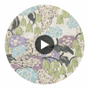 Laura Fabrics (af23101) – Lavender and Green | Thibaut Circular Swatch | Thibaut