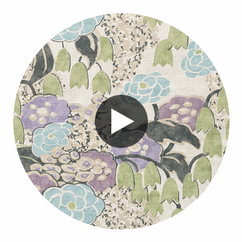 Laura Fabrics (af23101) – Lavender and Green | Thibaut Circular Swatch | Thibaut