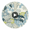 Laura Fabrics (af23104) – Citrus and Blue | Thibaut Circular Swatch | Thibaut