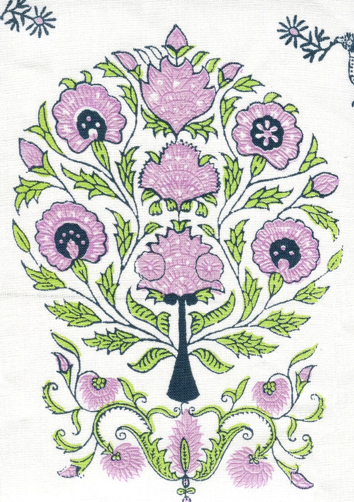 Lavender Green Navy on Ivory