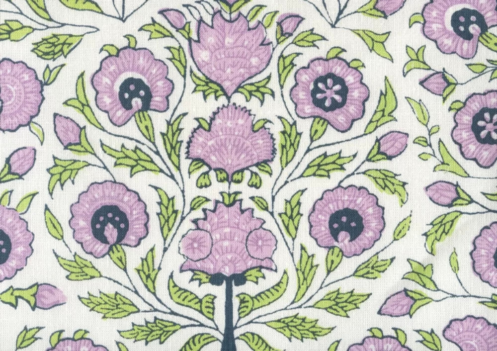 Lavender Green Navy on Ivory