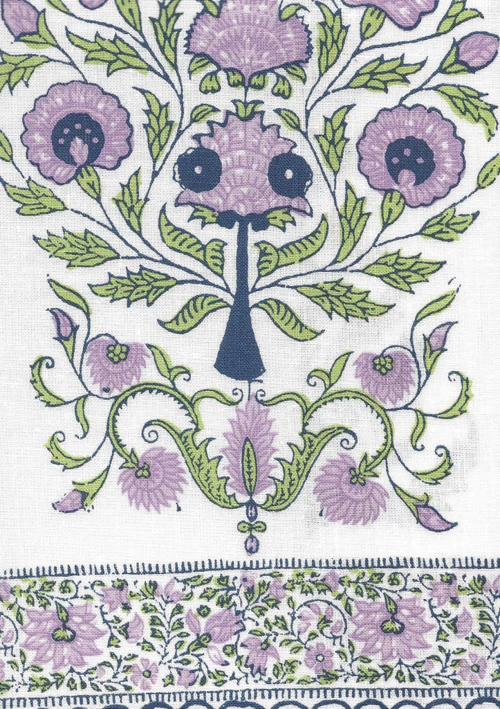 Lavender Green Navy on Ivory