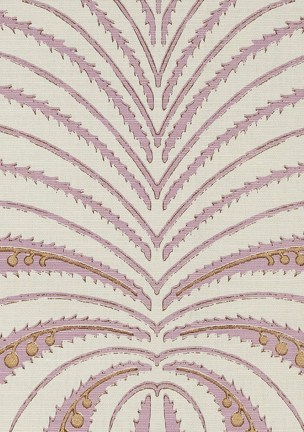 Palm Garden, Lavender / Hazelnut on Light Tint Wallcoverings | Quadrille