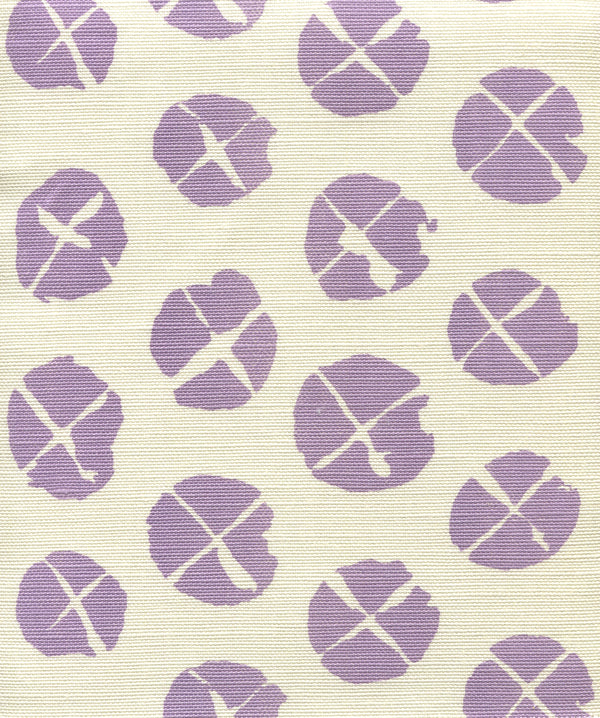 Obi Ii Lavender on Tint Screen Printed - White Fabric | China Seas