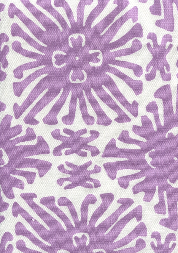 Sigourney Small Scale Lavender on white Screen Printed Fabric | China Seas