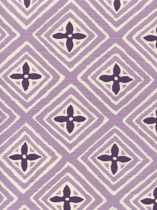Fiorentina Two Color Lavender Purple on Tint Screen Printed Fabric | China Seas