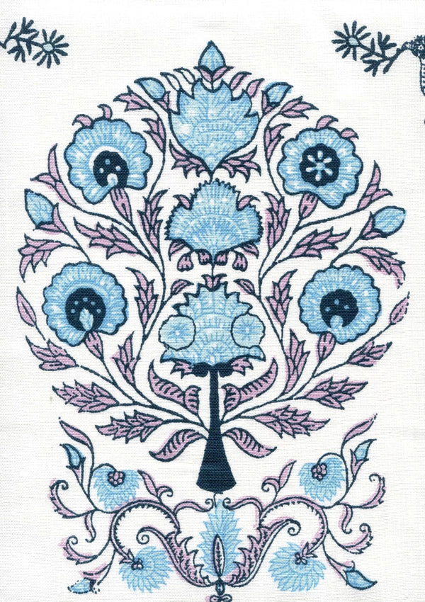 Lavender Sky Navy on Ivory Wallcoverings | Home Couture