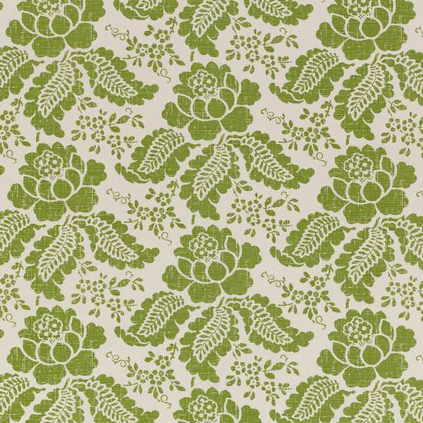 Martine, Leaf Green on Tint Wallcoverings | Quadrille