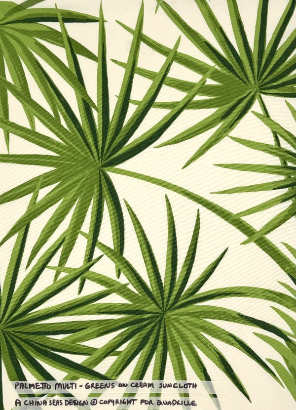 Leaf Greens on Cream Wallcoverings | Suncloth