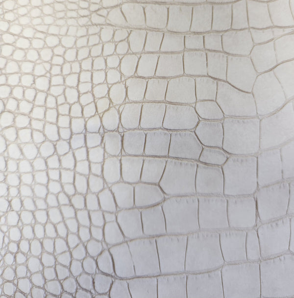 Le Embossed Croc Suse | Vegan Leather |  Cream