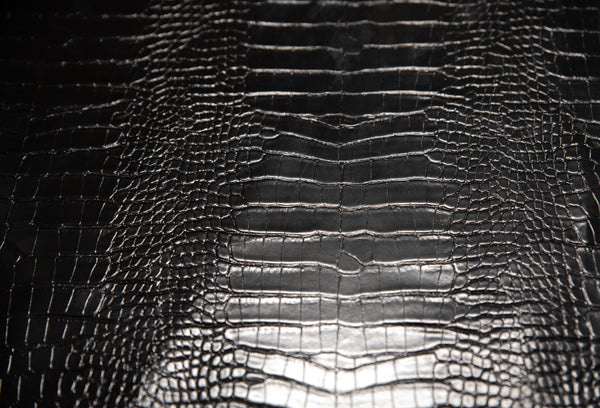 Le Embossed Croc Nuveau | Vegan Leather | Black