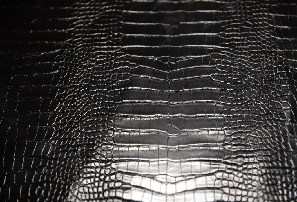 Le Embossed Croc Nuveau | Vegan Leather | Black