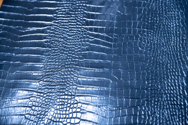 Le Embossed Croc Nuveau | Vegan Leather | Dark Blue