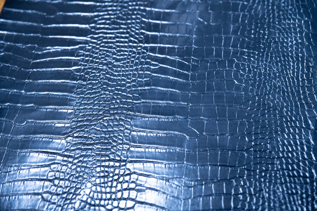 Le Embossed Croc Nuveau | Vegan Leather | Dark Blue