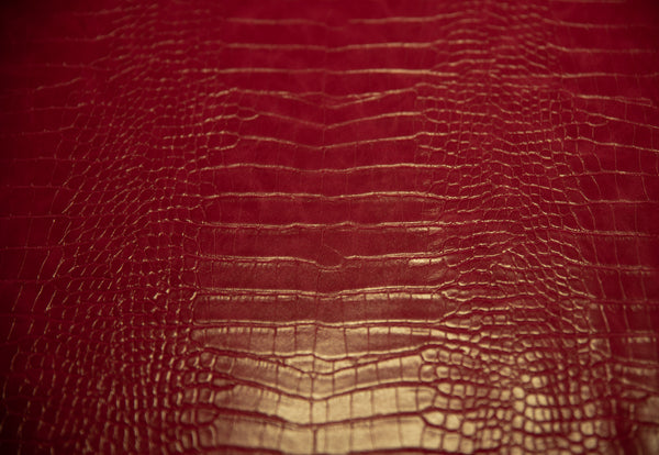 Le Embossed Croc Nuveau | Vegan Leather | Wine Red