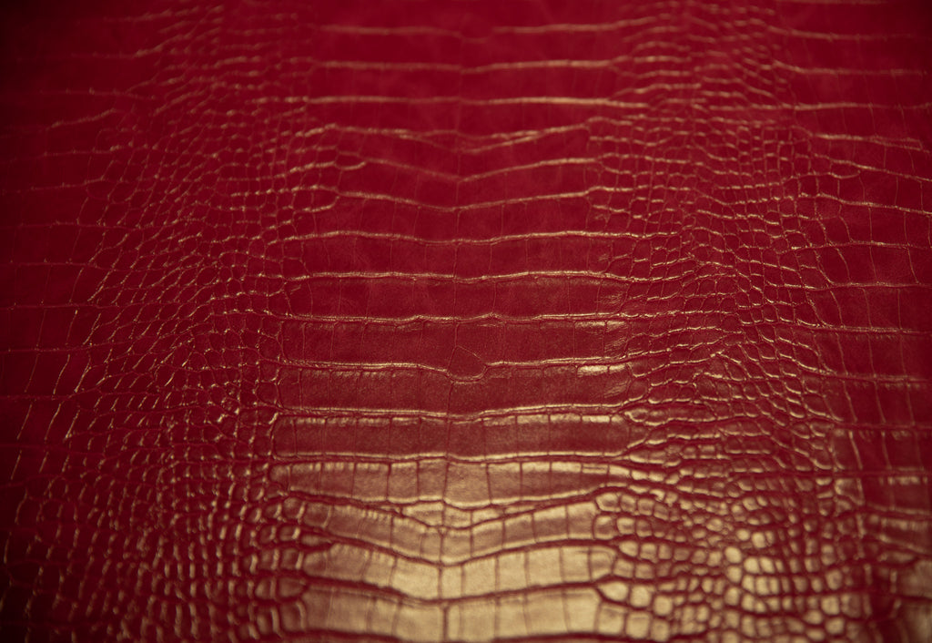 Le Embossed Croc Nuveau | Vegan Leather | Wine Red