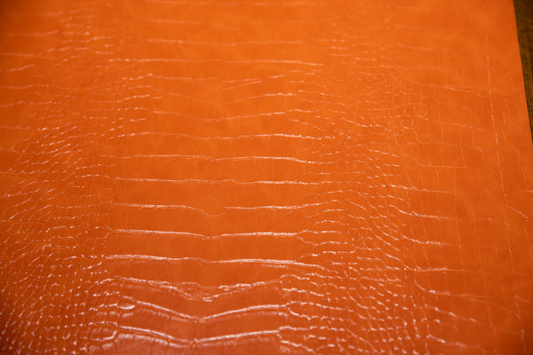 Le Embossed Croc Nuveau | Vegan Leather | Orange
