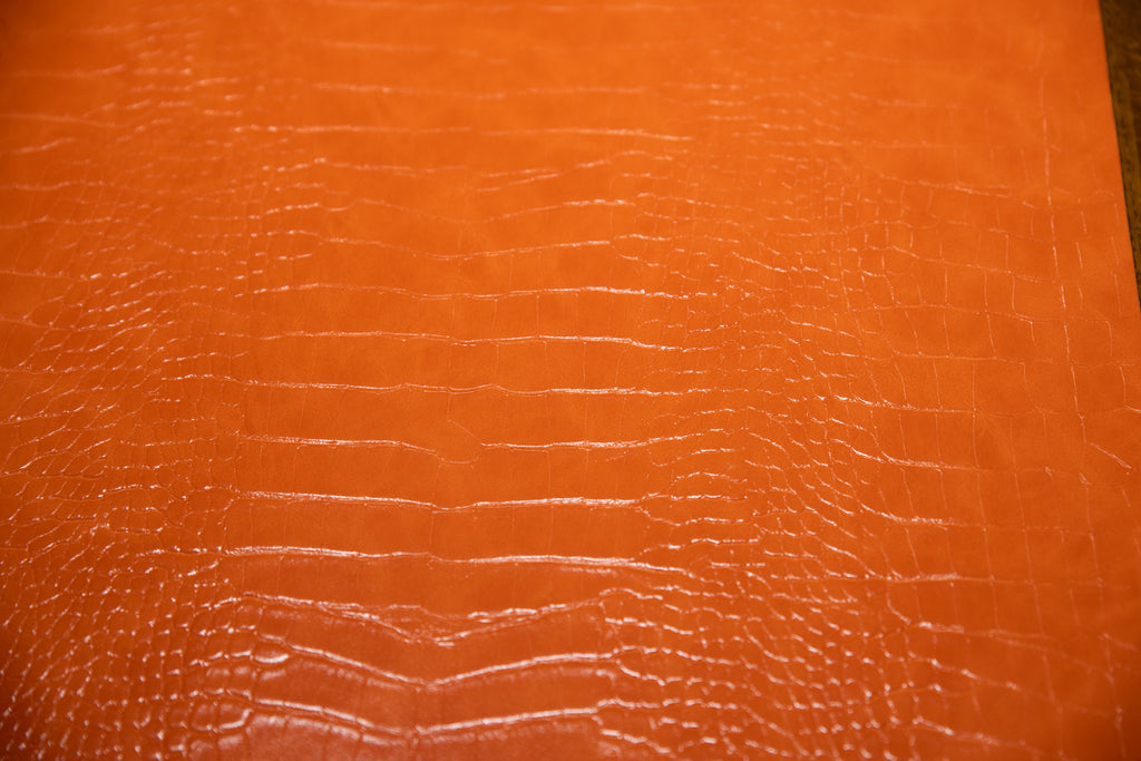 Le Embossed Croc Nuveau | Vegan Leather | Orange