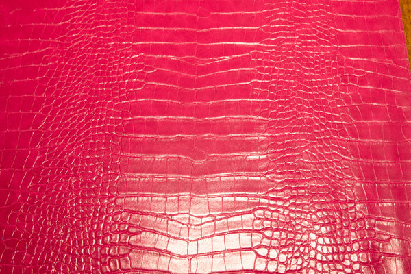 Le Embossed Croc Nuveau | Vegan Leather | Hot Pink