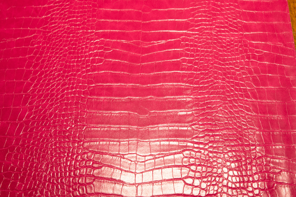 Le Embossed Croc Nuveau | Vegan Leather | Hot Pink