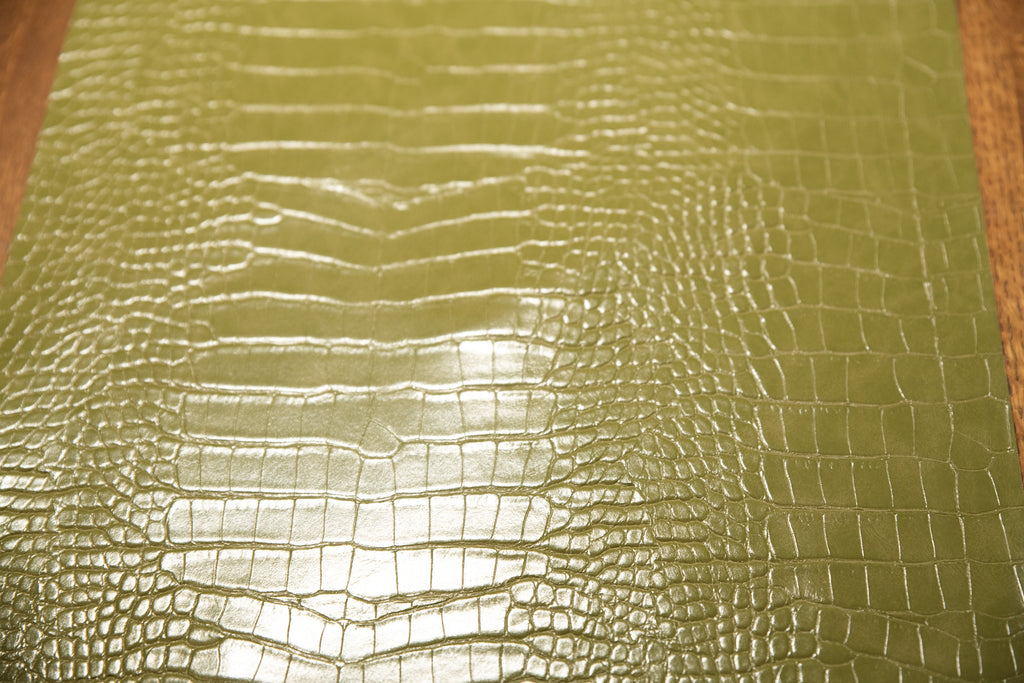 Le Embossed Croc Nuveau | Vegan Leather | Avocado Green